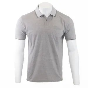 Austin Reed Men Cotton Light Grey Polka Dot Polo Shirts Short Sleeve Casual Jersey Tops