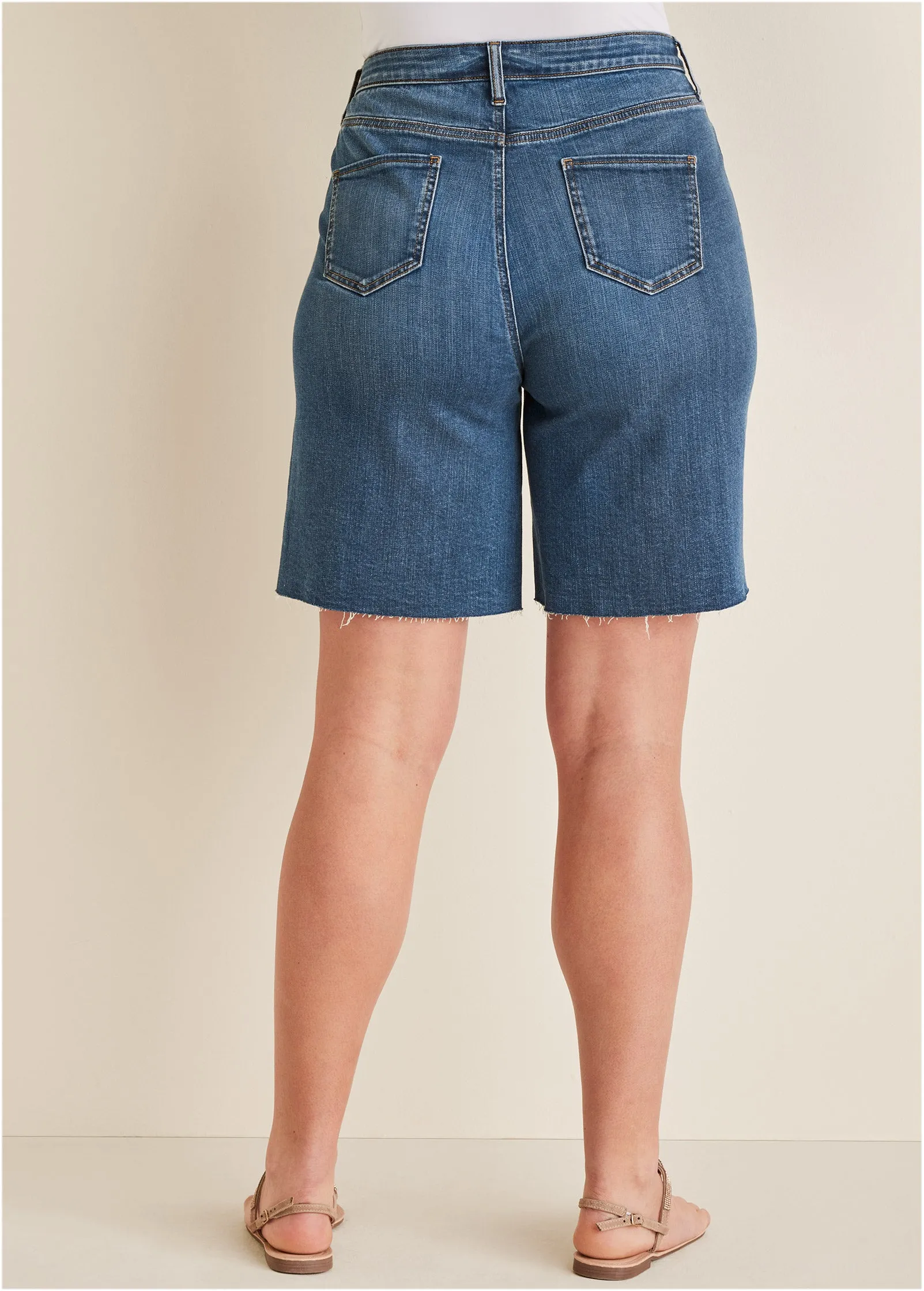 Brooke Denim Bermuda Shorts - Medium Wash