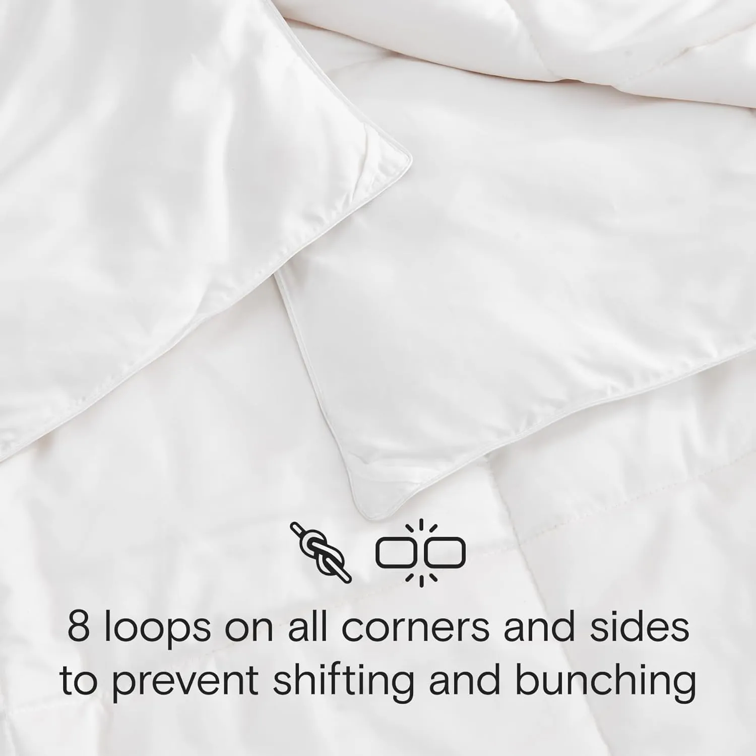 Comforter, 100% Viscose Derived from Bamboo, Breathable, Lightweight, Soft, Down Alternative Duvet Insert, 8 Loops