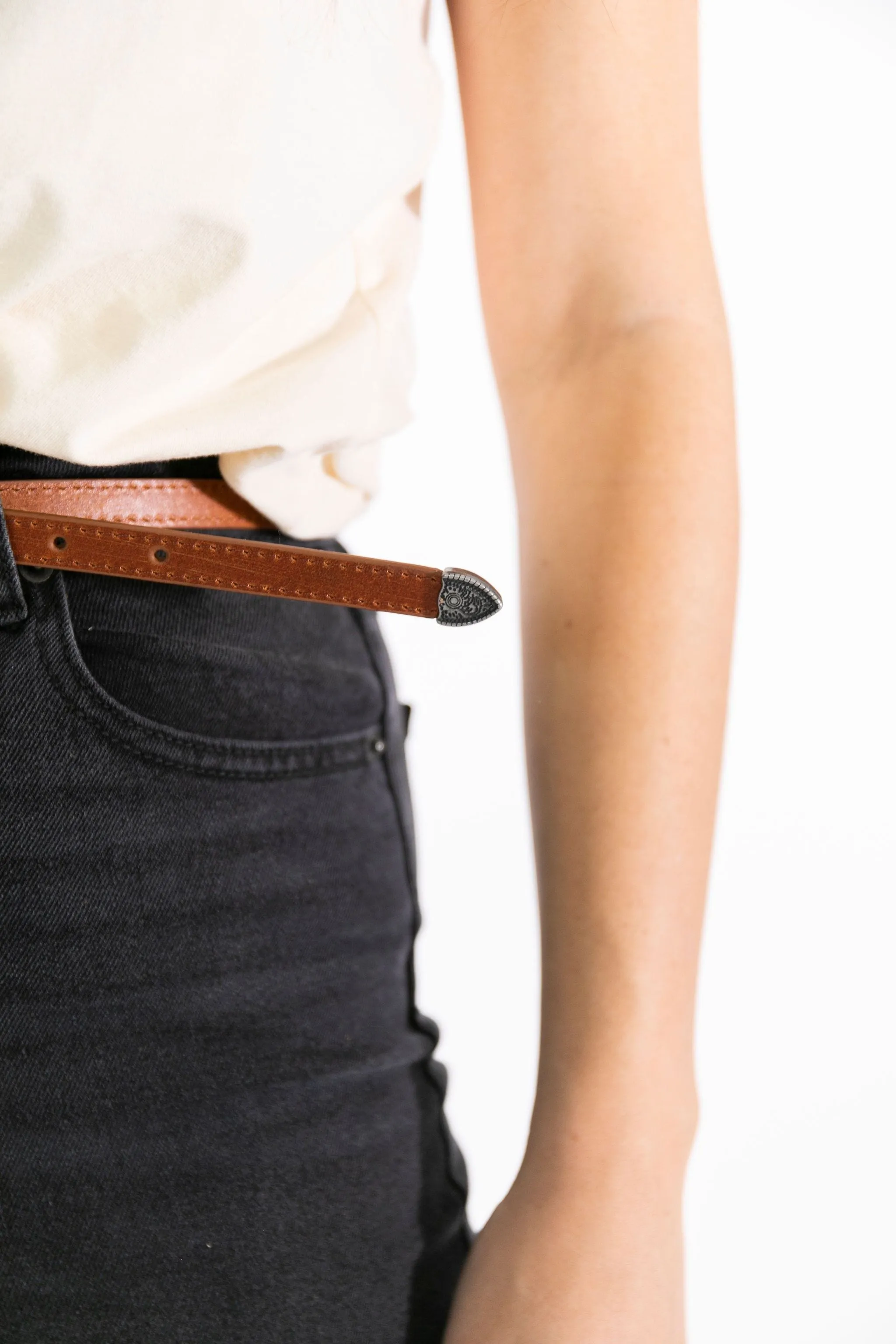 Concho Leather Belt tan