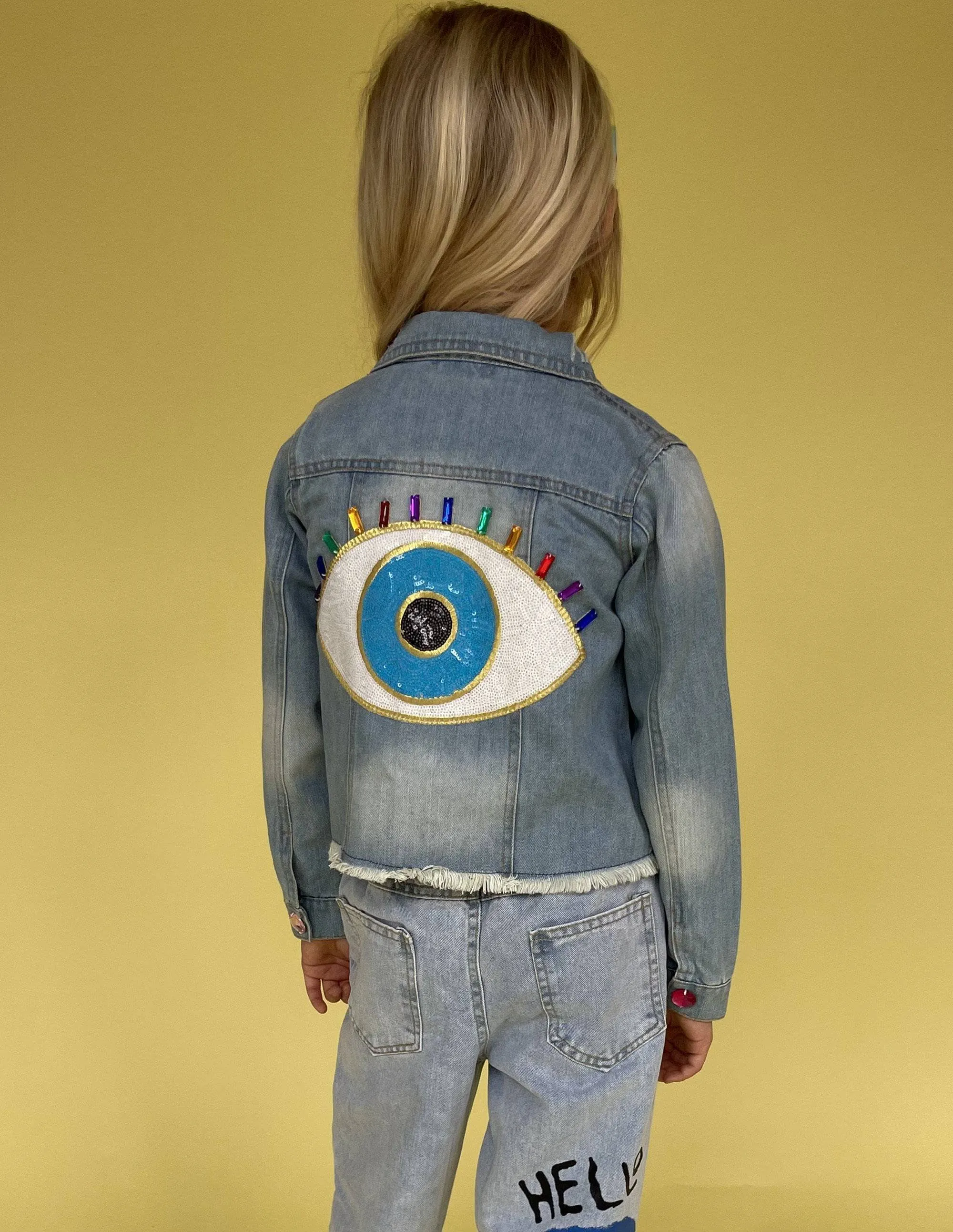 Evil Eye Gem Denim