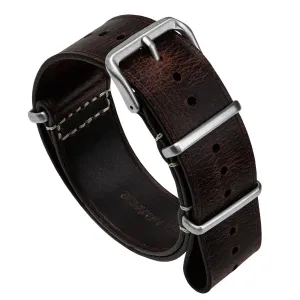 Genuine Leather 1973 British Military Watch Strap: OXFORD - Conker Brown