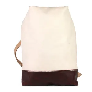 Leather Rolltop Sling - Natural and Tan