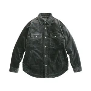 Men's Quilted Corduroy Jacket Military Style Coat