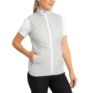 Sunderland Women's Tania Padded Stretch Panel Performance Golf Gilet - Silver