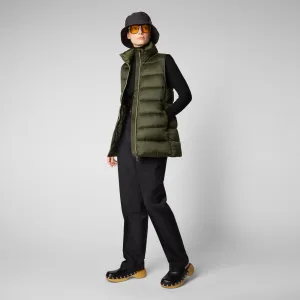 Women's Coral Puffer Vest in Pine Green